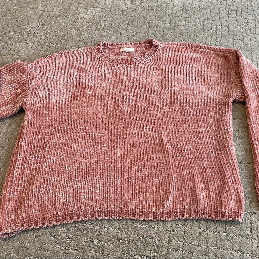 Rose Pink Chenille LA Hearts Sweater Women’s Teen small